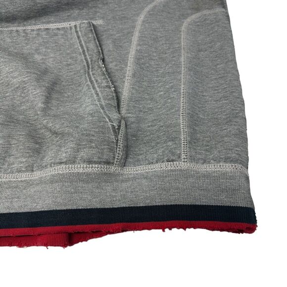 ENYCE Vintage Full Zip Gray Navy Red Hoodie Sweatshirt Thrashed Grunge 2XL XXL - Picture 10 of 14